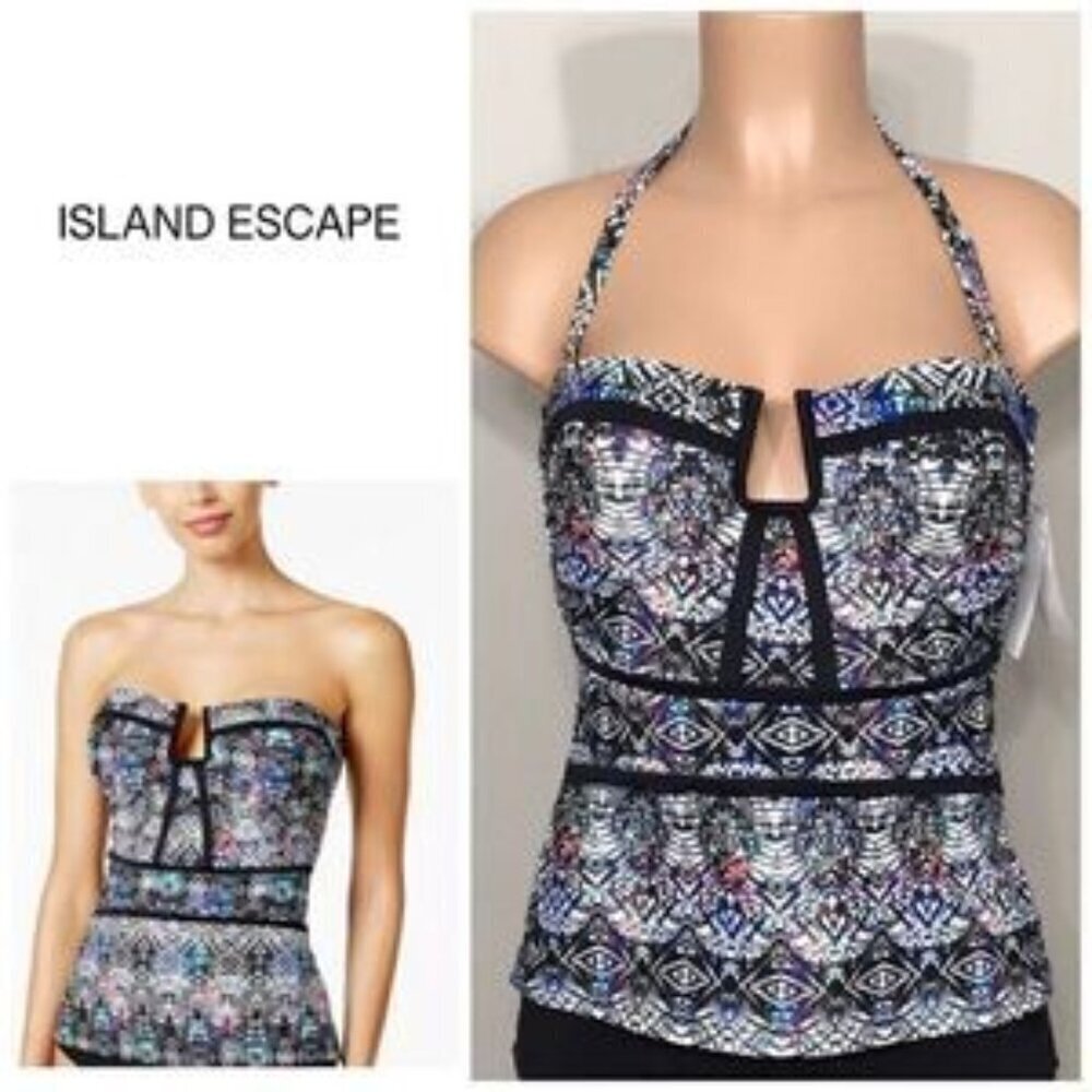 Island Escape bandeau tankini top. NWT